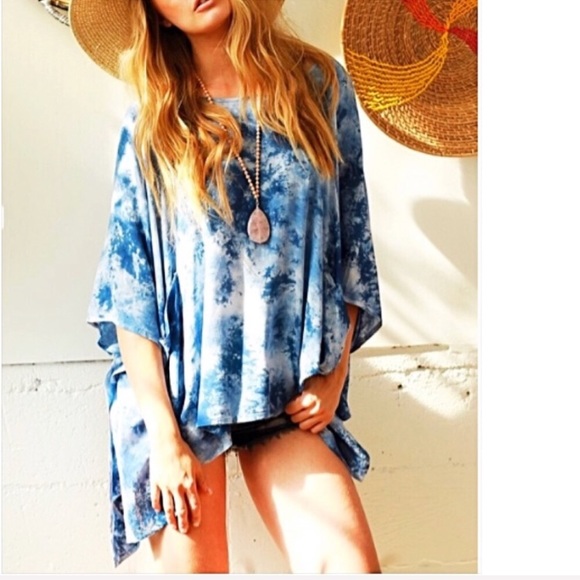 📍SALE Chic Tie Dye Relaxed Tunic Top Coverup O/S - Picture 5 of 7